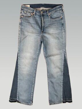 Gap High Rise Patched '70s Flare Jeans Size 33 Orig $89